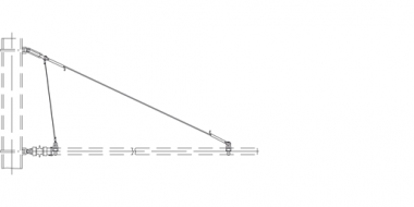 Hauban simple, avec isolation, sur mâts ronds ou poutrelles à larges ailes, sur console G2.5", avec câble en acier 35 mm² galv., avec boucle isolante Hauban simple, avec isolation, sur mâts ronds ou poutrelles à larges ailes, sur console G2.5", avec câble en acier 35 mm² galv., avec boucle isolante
