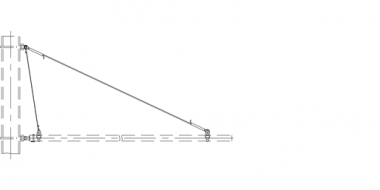 Hauban simple, sans isolation, sur mâts ronds ou poutrelles à larges ailes, sur console G2", avec câble en acier-cuivre 35 mm² Hauban simple, sans isolation, sur mâts ronds ou poutrelles à larges ailes, sur console G2", avec câble en acier-cuivre 35 mm²