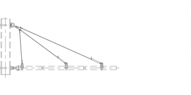 Auslegeranker doppelt, ohne Isolation, an Breitflanschmaste, an Auslegerrohr G2", mit Stahl-Kupferseil 35 mm²