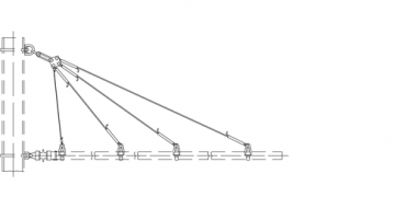 Auslegeranker dreifach, mit Isolation, an Breitflanschmaste, an Auslegerrohr G2.5", mit Stahl-Kupferseil 35 mm², mit Isolierschlaufe Auslegeranker dreifach, mit Isolation, an Breitflanschmaste, an Auslegerrohr G2.5", mit Stahl-Kupferseil 35 mm², mit Isolierschlaufe