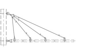 Auslegeranker dreifach, ohne Isolation, an Breitflanschmaste, an Auslegerrohr G2.5", mit Stahl-Kupferseil 35 mm² Auslegeranker dreifach, ohne Isolation, an Breitflanschmaste, an Auslegerrohr G2.5", mit Stahl-Kupferseil 35 mm²