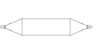 Doppelquerspanner für Streckentrenner-Aufhängung, ohne Einspeisung, Stahl-Kupferseil 35 mm², mit Abspannring, ohne Isolation