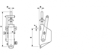 Manual operation, lifting 120 mm with locking, without indication sign