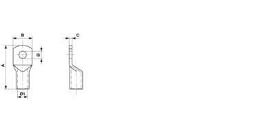 Presskabelschuh gerade, 300 mm², Ø = 12.5 mm