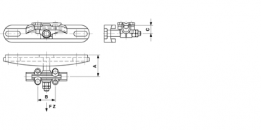 Aufhängung Erdseil an Breitflanschmaste, HEB 180–240 für Erdseil 50–150 mm²