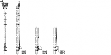 Trennschalter komplett Duplex mit Antrieb und Antriebsgestänge, quer, am Mastende, Duplex 3.6 kV mit Schalterantrieb Hub 75/120 mm (Hand) an HEB 240–260