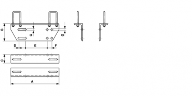 Channel support bracket (left and right) for disconnect switch Duplex and arcing horns, for channel support