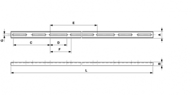 Traverse du poste de sectionnement pour commande et guidage de tringlerie, pour 4 sectionneurs 0.6–3.6 kV