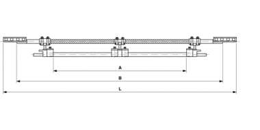 Streckentrenner TB 1200 V in Kupferrohr, doppelt, für 1 Rillenfahrdraht 100-120 mm²