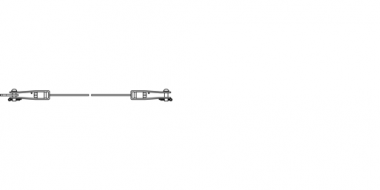 Vorseil ohne Isolation für Abfangung fest oder Gewichtsspannung, Stahl-Kupferseil 35 mm², mit Gabelendmuffe