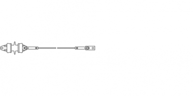 Cable for counterweight pulley assembly with with clevis-tongue insulator for fixed termination or counterweight assembly, steel-copper cable 92-95 mm² or c. w. 107 mm², with clevis-tongue insulator 1 shed and dead end clamp