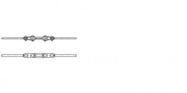 Zwischenisolation für 1 Seil, im Tragwerk, für 50 mm² Stahlseil fverz, mit 2 Isolierschlaufen