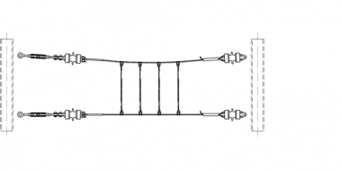 2 wire head-spans, steel-copper cable 35 mm², with 1 shed clevis-tongue insulator