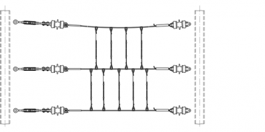 Seiljoche 3stöckig, Stahl-Kupferseil 35 mm², mit Stabisolator 1rillig