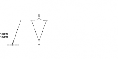 Aufhängung Tragrohr an Tragseil an Tragrohr Ø = 70 mm, V-Form, mit Seilhänger verstellbar, stromführend, mit Isolierschlaufe