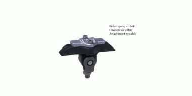 Isolierkörper Typ 1 komplett mit Gewindebolzen M16 an Stahl-/Stahlkupferseil 26–50 mm²