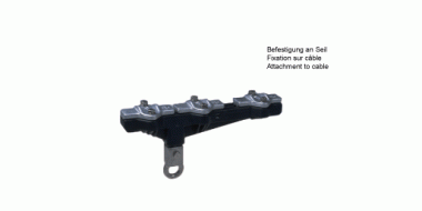 Isolierkörper Typ 2 komplett mit Hängeöse an Stahl-/Stahlkupferseil 26–50 mm²