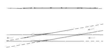 Aiguillage U99 mécanique, 10° asymétrique gauche / droite pour fil de contact rainuré 100-107 mm²
