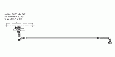 Contact wire suspension TW with line insulator type 1, in auto-tensioned system, to pipe G2" 0–4° with 1 adjustable steady arm M16 SST