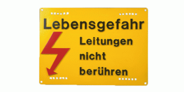 Warning sign, 250 x 350 mm, German