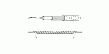 Contact wire insulation with insulation tube on switches and crossings, insulation length L = 2 x 3.5 m, for crossing TB-TW bridging