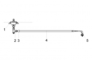 Contact wire suspension TW with line insulator type 1, in auto-tensioned system to cross-span steel/steel-copper cable 0-4° with 1 adjustable steady arm M16 SST and suspension eye