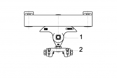 Feederleiteraufhängung STB mit KUSYS1, in Geraden, für 2 Feederleiter an Ankerschiene Typ 3B 0-2.5° mit Feederklemme M16