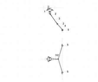 Contact wire suspension TW with line insulator type 1, in tangent to pipe G2" 0-4° pendulum