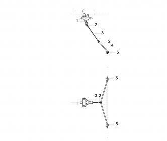 Contact wire suspension TW with line insulator type 1, in tangent to pipe G2.5" 0-4° pendulum