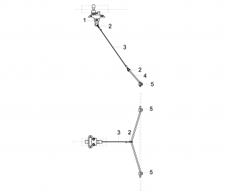 Contact wire suspension TW with line insulator type 1, in tangent to pipe G2.5" 0-4° pendulum in tension section