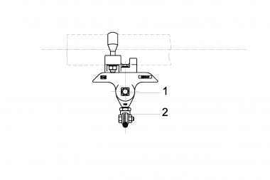 Contact wire suspension TW with line insulator type 1, in tangent to pipe G2.5" 0-4° with contact wire clamp M16