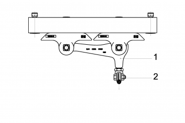 Suspension de ligne de contact TRW avec corps isolé type 2, en courbes sur rail d'ancrage type 3 b 4.5-14° avec griffe de fil de contact M16