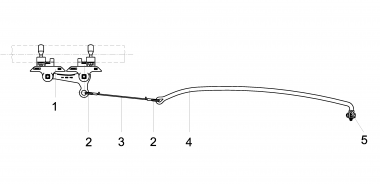 Fahrdrahtaufhängung STB KUSYS2, in Kurven an Rohr G2.5" 4.5-9° mit 1 Spurhalter M16 St Inox