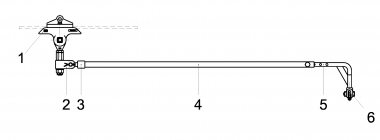 Contact wire suspension TW with line insulator type 1, in auto-tensioned system to cross-span of synthetic material 0-4° with 1 overlap steady arm adjustable M16 SST