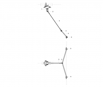 Contact wire suspension TW with line insulator type 1, in tangent to pipe G2" 0-4° pendulum in tension section