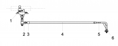 Contact wire suspension TW with line insulator type 1, in auto-tensioned system to pipe G2" 0-4° with 1 overlap steady arm adjustable M16 SST