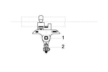 Contact wire suspension TW with line insulator type 1, in tangent to pipe G2" 0-4° with contact wire clamp M16