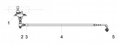 Contact wire suspension TW with line insulator type 1, in auto-tensioned system to pipe G2.5" 0-4° with 1 adjustable steady arm M16 SST