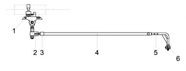 Contact wire suspension TW with line insulator type 1, in auto-tensioned system to pipe G2.5" 0-4° with 1 overlap steady arm adjustable M16 SST