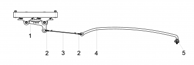 Fahrdrahtaufhängung STB mit KUSYS2, in Kurven an Ankerschiene Typ 3 B 4.5-9° mit 1 Spurhalter M16 St Inox