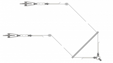 Compensation de tension pour 2 fils de contact rainurés, avec câble en acier, 35 mm² galv., avec anneau d&#39;ancrage, sans isolation