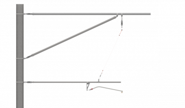 ARCAS Ausleger, halbnachgespannt, DC, Tragrohraufhängung mit Seilhänger, ≥30°-90°, ZUG, Lf = 3.30-4.15m