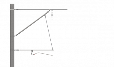 ARCAS Ausleger, halbnachgespannt (HN), Stützrohr, ≥30°-90°, ZUG, Lf= 2.15-2.90m