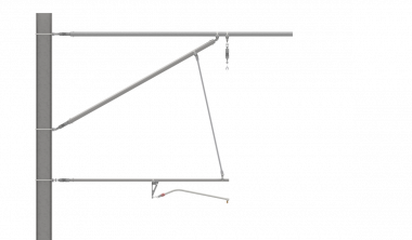 ARCAS Ausleger, halbnachgespannt (HN), Stützrohr, ≥30°-90°, ZUG, Lf= 2.75-3.65m