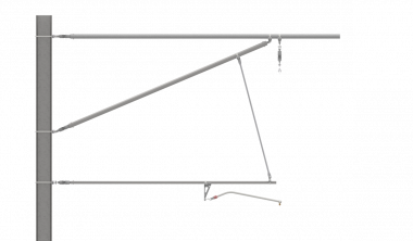 ARCAS Ausleger, halbnachgespannt (HN), Stützrohr, ≥30°-90°, ZUG, Lf= 3.58-4.40m