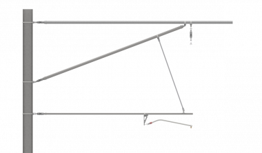 ARCAS Ausleger, halbnachgespannt (HN), Stützrohr, ≥30°-90°, ZUG, Lf= 3.98-4.80m