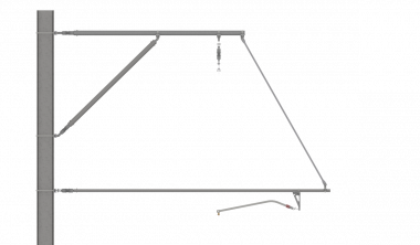 ARCAS Ausleger, halbnachgespannt (HN), Stützrohr, ≥30°-90°, DRUCK, Lf= 1.65-2.65m