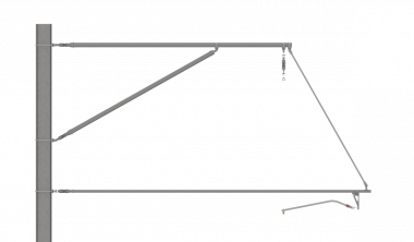 ARCAS Ausleger, halbnachgespannt, DC, Stützrohr, ≥30°-90°, DRUCK, Lf = 2.75-3.65m