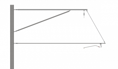 ARCAS Ausleger, halbnachgespannt (HN), Stützrohr, ≥30°-90°, DRUCK, Lf= 3.98-4.80m