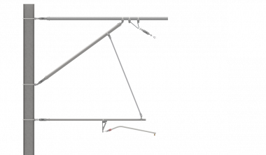 ARCAS Ausleger, halbnachgespannt (HN), Stützrohr, 30°-0°, ZUG, Lf= 2.75-3.32m